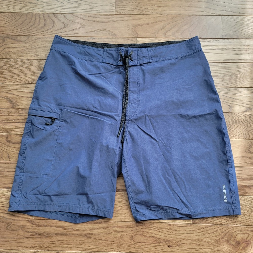 Bonobos Mens Navy Blue Board Shorts Swim Trunks Size 35 9 Inch Inseam Stretch